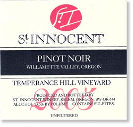 St. Innocent - Pinot Noir Willamette Valley Temperance Hill Vineyard 2018